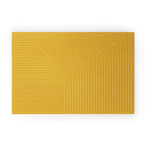 Summer Sun Home Art Lines Yellow Welcome Mat