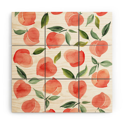 Summer Sun Home Art peaches 1 Wood Wall Mural