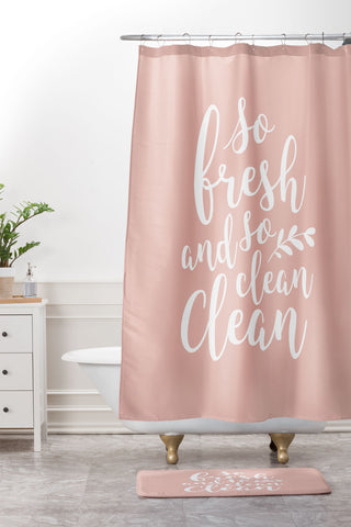 Summer Sun Home Art so fresh so clean clean pink Shower Curtain And Mat