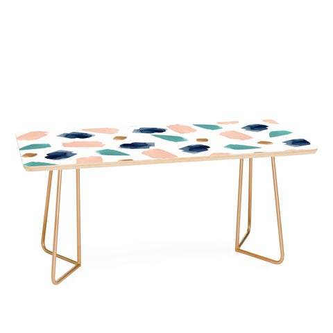 Summer Sun Home Art turquoise navy pink gold Coffee Table
