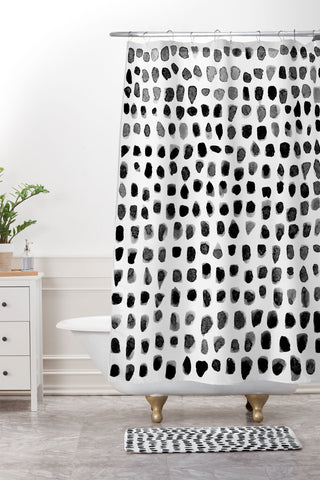 Summer Sun Home Art Watercolor Dots 2 Shower Curtain And Mat