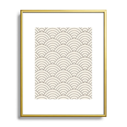 Summer Sun Home Art Waves Cream Chocolate Metal Framed Art Print