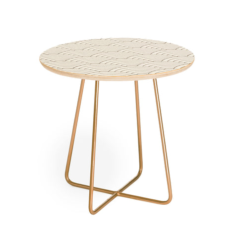 Summer Sun Home Art Waves Cream Chocolate Round Side Table