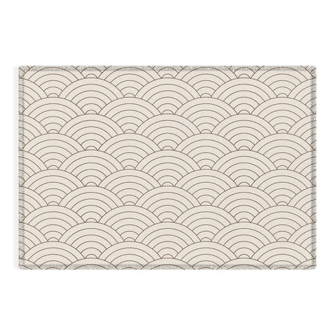 Summer Sun Home Art Waves Cream Chocolate Outdoor Rug
