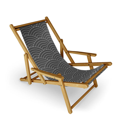 Summer Sun Home Art Waves Dark Gray Sling Chair