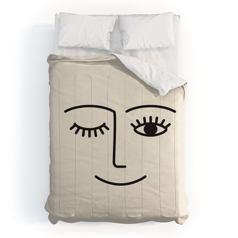 Summer Sun Home Art Wink Off White Comforter
