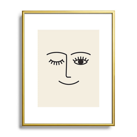 Summer Sun Home Art Wink Off White Metal Framed Art Print