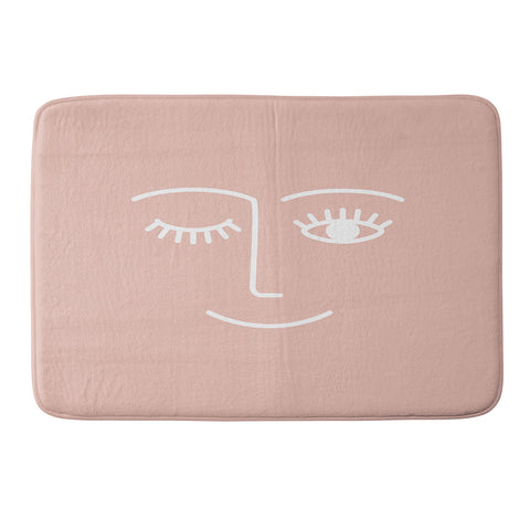 Summer Sun Home Art Wink Pink Memory Foam Bath Mat