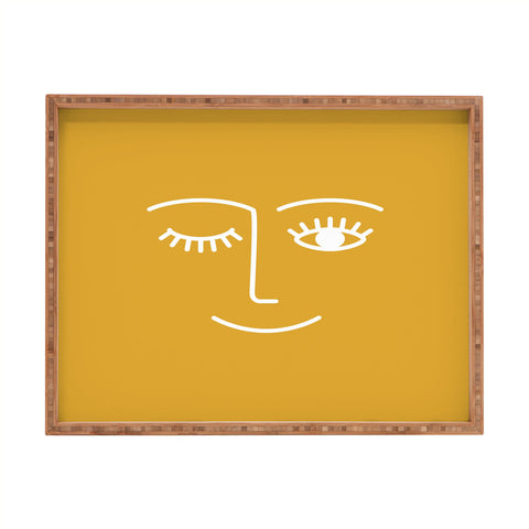 Summer Sun Home Art Wink Rectangular Tray