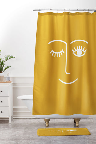 Summer Sun Home Art Wink Shower Curtain And Mat