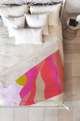 SunshineCanteen Adelaida mountain sunset Fleece Throw Blanket