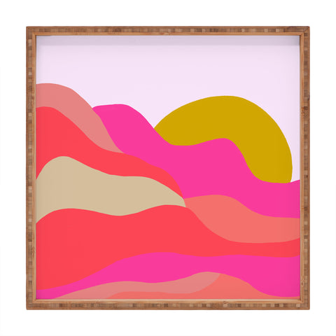 SunshineCanteen Adelaida mountain sunset Square Tray