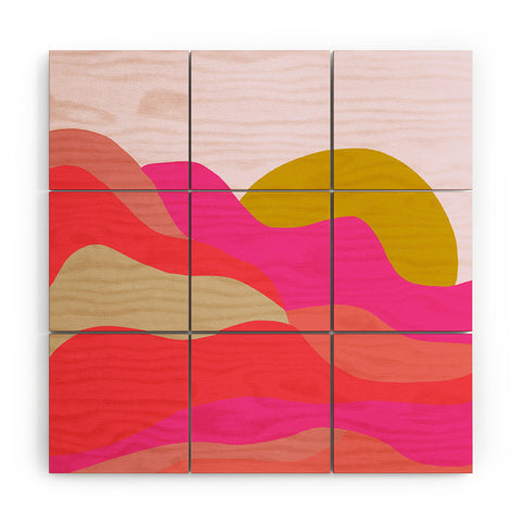 SunshineCanteen Adelaida mountain sunset Wood Wall Mural