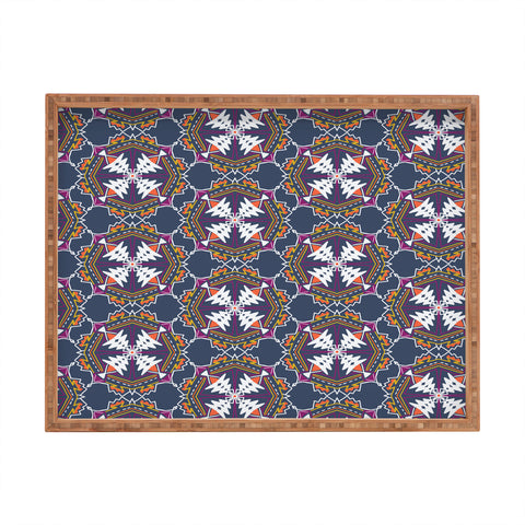 SunshineCanteen apache tribal pattern in grey Rectangular Tray