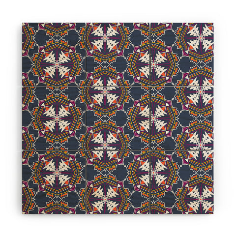 SunshineCanteen apache tribal pattern in grey Wood Wall Mural