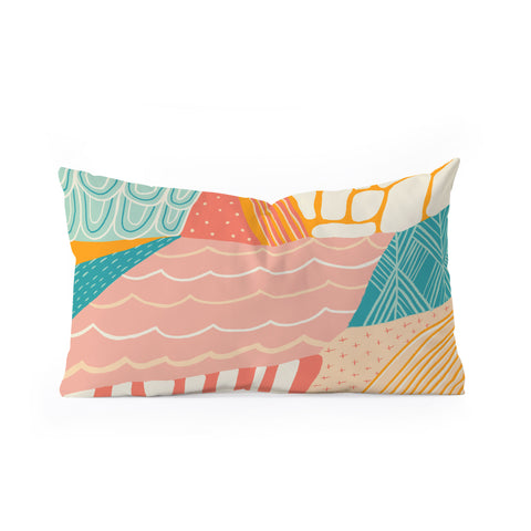 SunshineCanteen beach quilt Oblong Throw Pillow