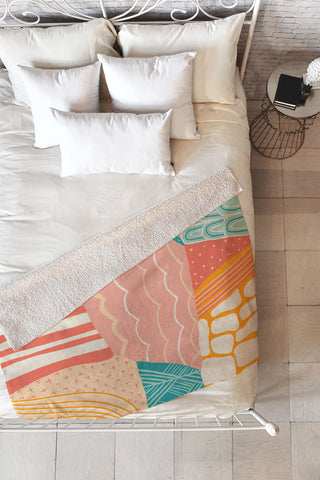 SunshineCanteen beach quilt Fleece Throw Blanket