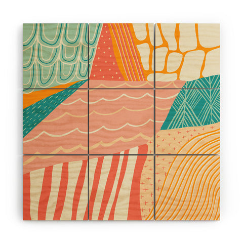 SunshineCanteen beach quilt Wood Wall Mural