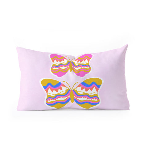 SunshineCanteen berkeley butterflies Oblong Throw Pillow