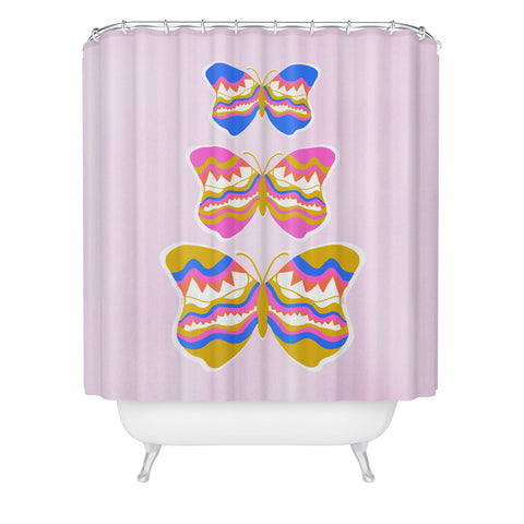 SunshineCanteen berkeley butterflies Shower Curtain