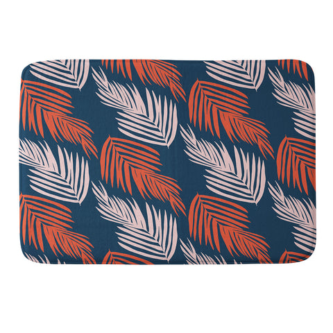 SunshineCanteen Blue Palms Pattern Memory Foam Bath Mat