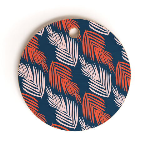 SunshineCanteen Blue Palms Pattern Cutting Board Round
