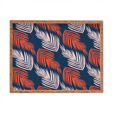 SunshineCanteen Blue Palms Pattern Rectangular Tray