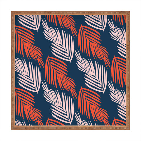 SunshineCanteen Blue Palms Pattern Square Tray