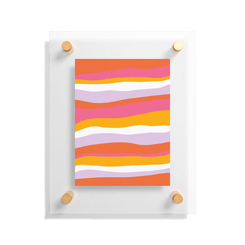SunshineCanteen cali beach stripes Floating Acrylic Print