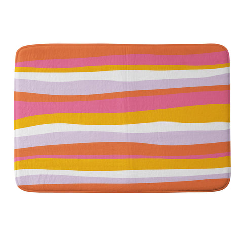 SunshineCanteen cali beach stripes Memory Foam Bath Mat