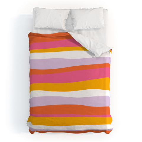 SunshineCanteen cali beach stripes Duvet Cover