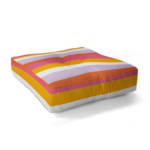 SunshineCanteen cali beach stripes Floor Pillow Square