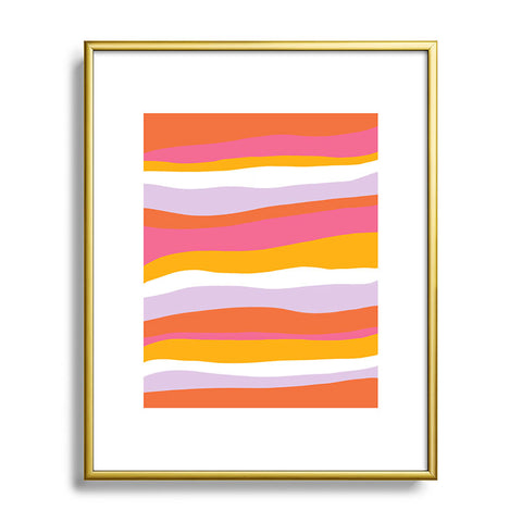 SunshineCanteen cali beach stripes Metal Framed Art Print