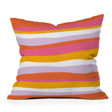 SunshineCanteen cali beach stripes Throw Pillow