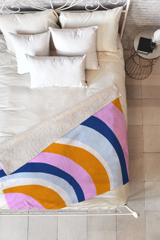 SunshineCanteen canyon stripes Fleece Throw Blanket