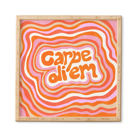 SunshineCanteen carpe diem retro Framed Wall Art