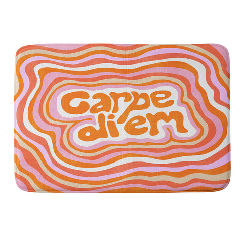 SunshineCanteen carpe diem retro Memory Foam Bath Mat