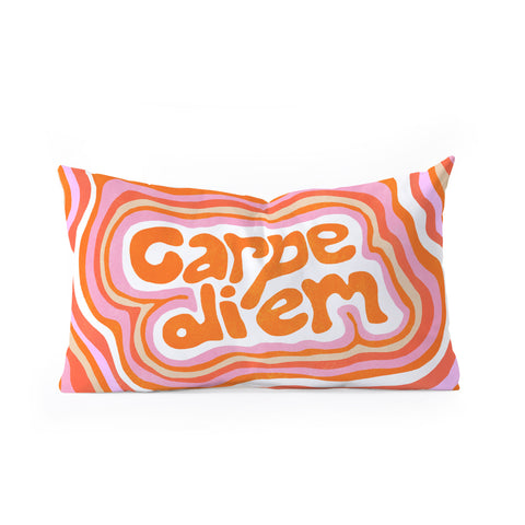 SunshineCanteen carpe diem retro Oblong Throw Pillow