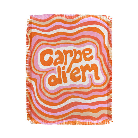 SunshineCanteen carpe diem retro Throw Blanket