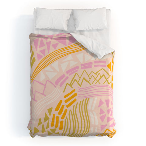 SunshineCanteen cascade in peach Duvet Cover