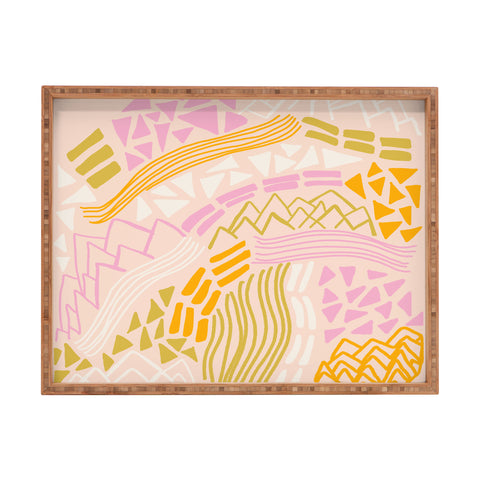 SunshineCanteen cascade in peach Rectangular Tray