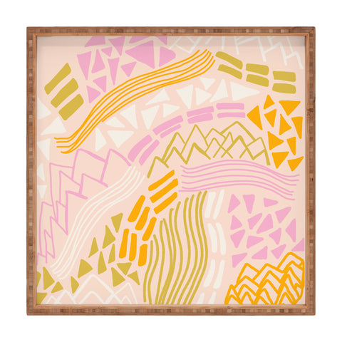 SunshineCanteen cascade in peach Square Tray