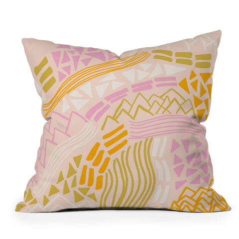 SunshineCanteen cascade in peach Throw Pillow
