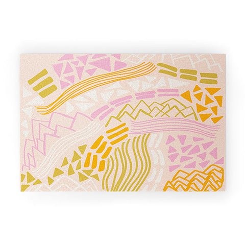 SunshineCanteen cascade in peach Welcome Mat