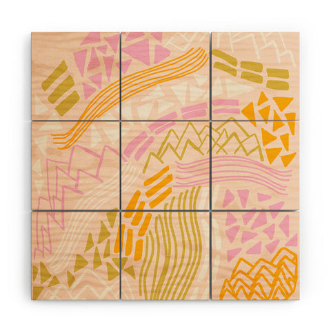 SunshineCanteen cascade in peach Wood Wall Mural