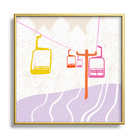 SunshineCanteen Chairlift Metal Square Framed Art Print