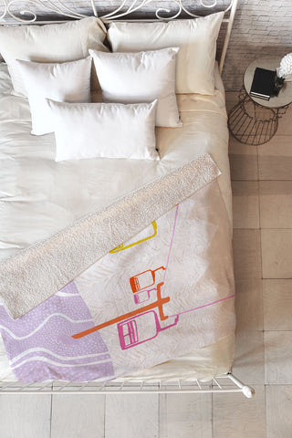 SunshineCanteen Chairlift Fleece Throw Blanket