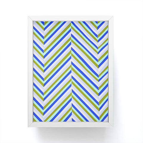 SunshineCanteen chevron blues Framed Mini Art Print