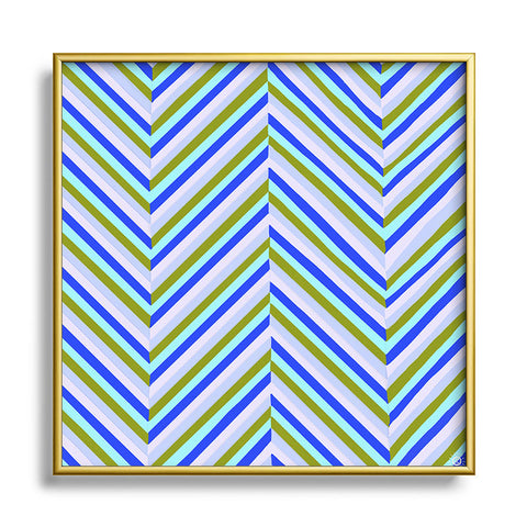 SunshineCanteen chevron blues Metal Square Framed Art Print
