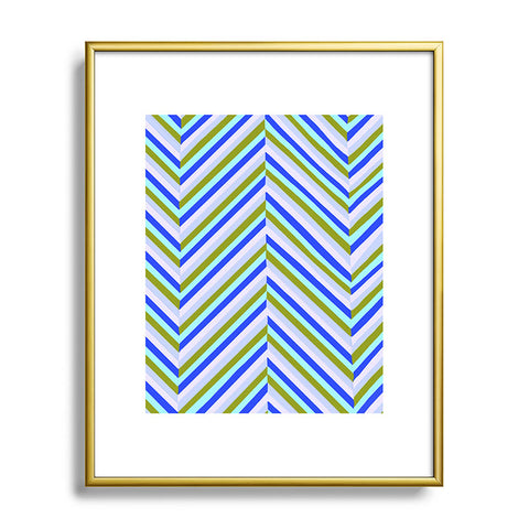 SunshineCanteen chevron blues Metal Framed Art Print